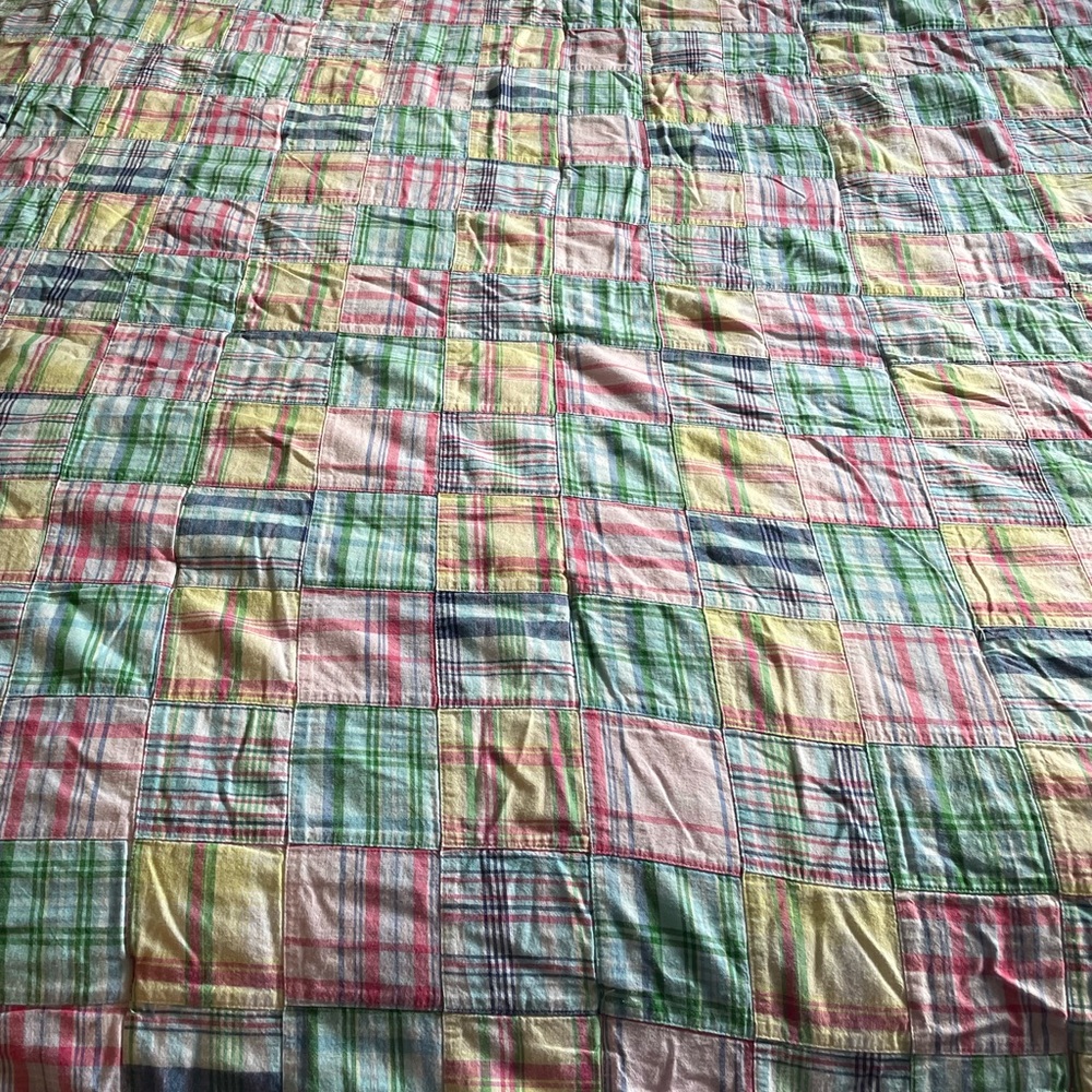 Ralph Lauren twin pastel madras quilt & sham